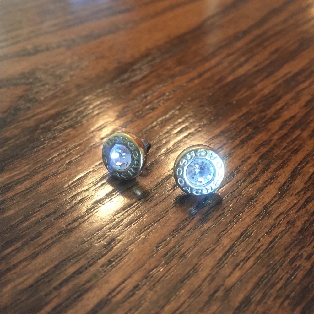 Coach gold stud earrings